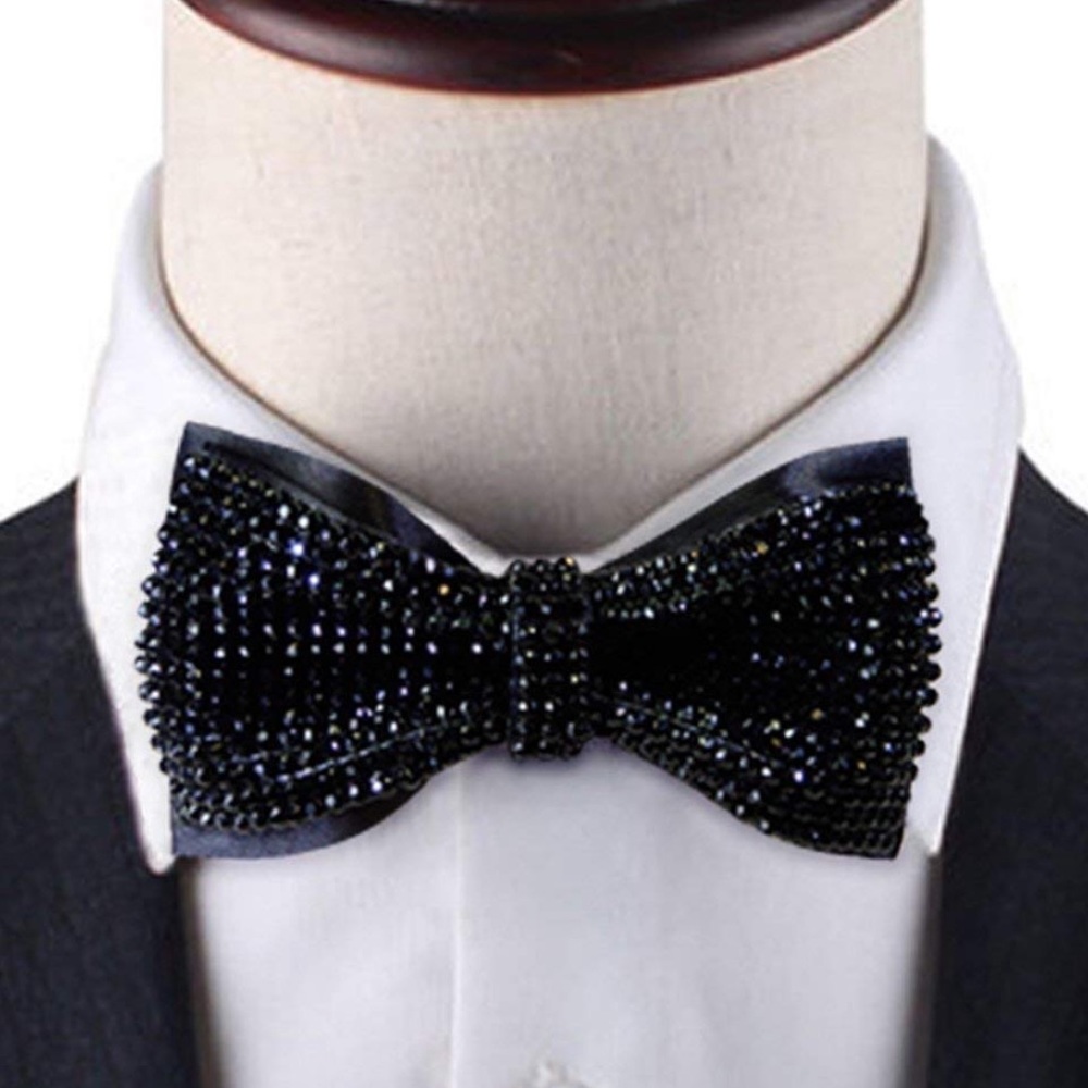 Black rhinestone bowtie